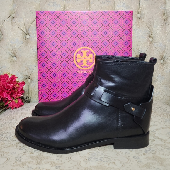 Tory Burch Leather Boots With Monogram in the Back size 10 - Picture 2 of 6